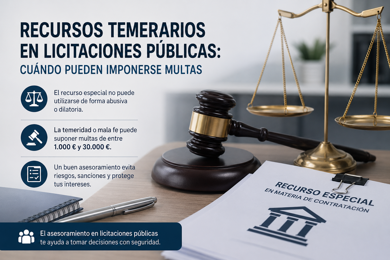 Temeridad en los recursos especiales: cuándo puede imponerse una multa según la LCSP